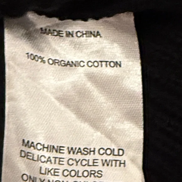 Quince 100% cotton cropped collared fisherman cardigan sweater black L - Picture 4 of 5